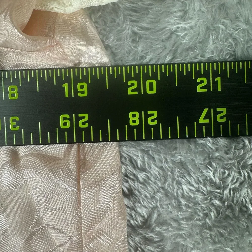 Vtg 80s Pink Satin Pajama Top‎ Medium Lace Jacquard Ballet Coquette Dainty Girly